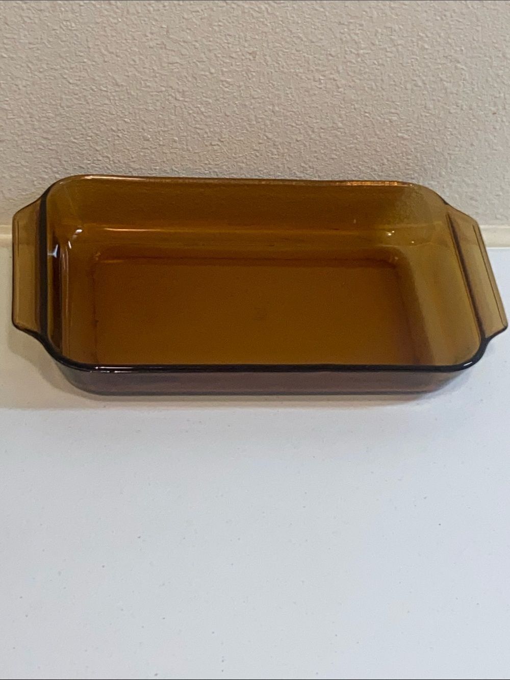 Anchor Hiking Vintage Amber Glass Bakeware with Embossed Marking
